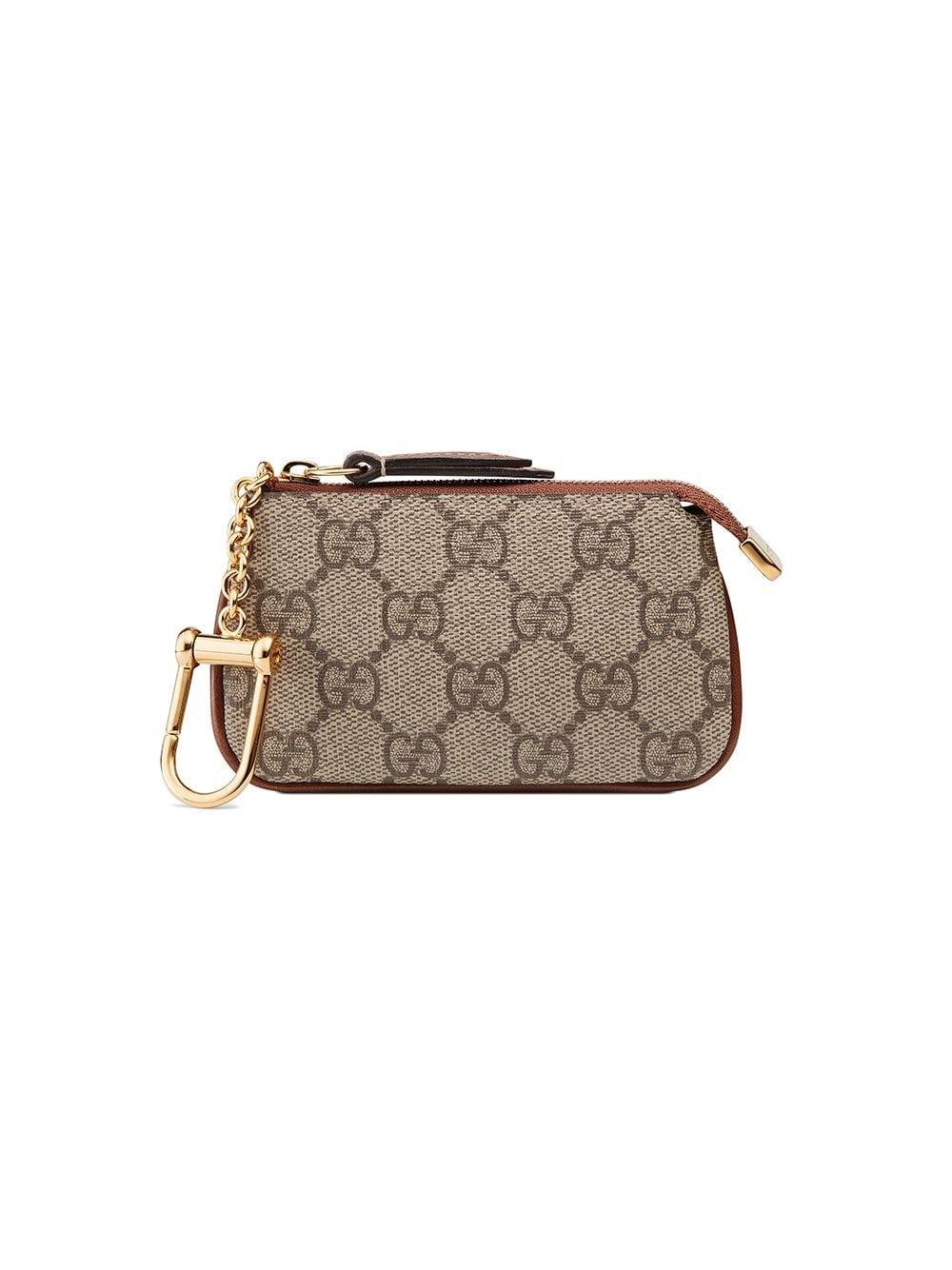 Gucci GG Supreme Key Pouch in Natural | Lyst