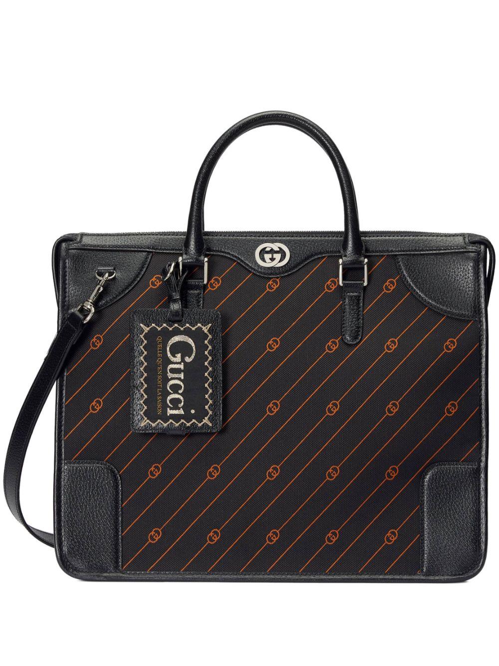 Gucci Interlocking G Jacquard Briefcase in Black for Men | Lyst