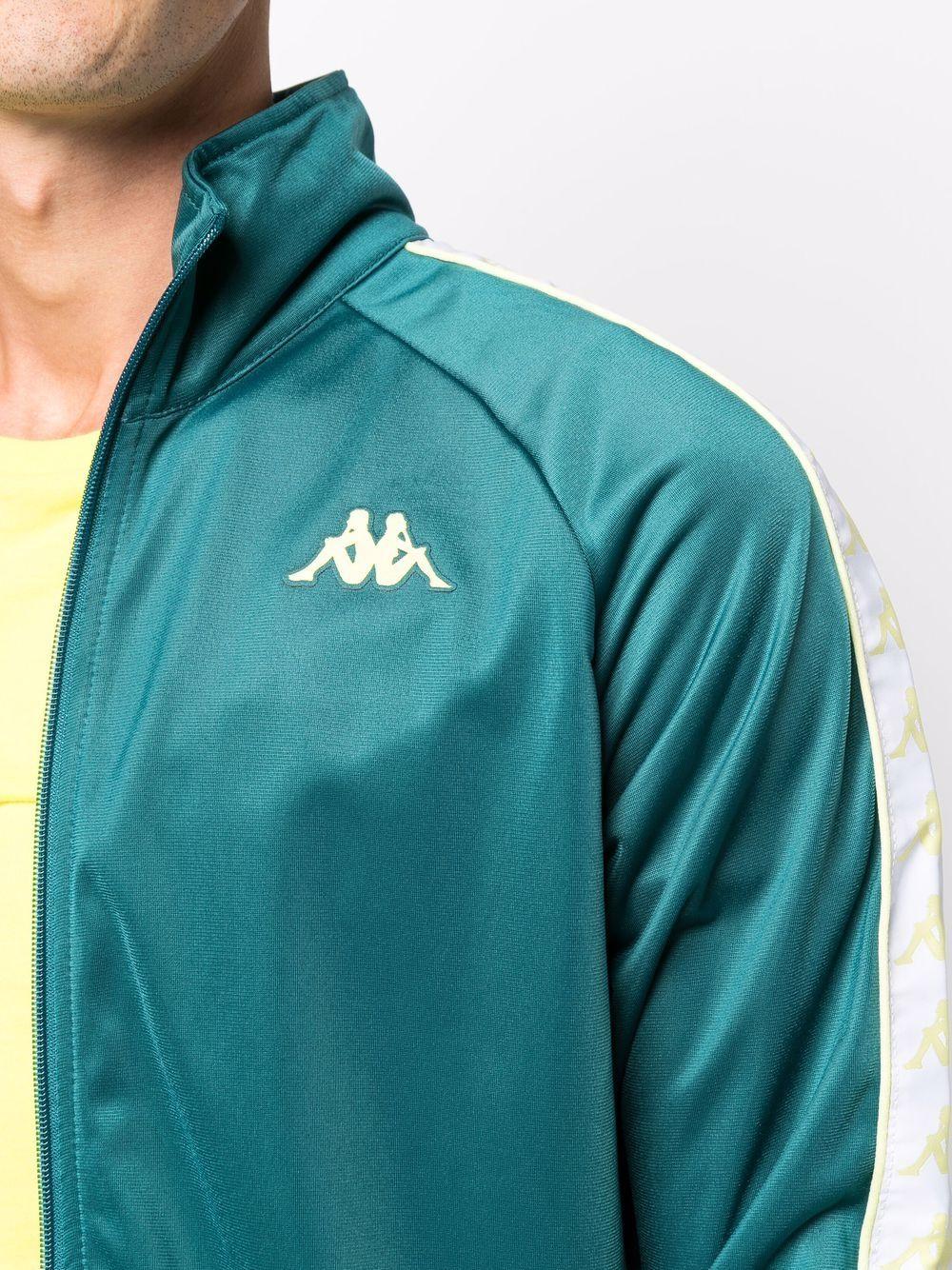 Kappa Logo-tape Zip-up Sweatshirt in Green for Men - Lyst