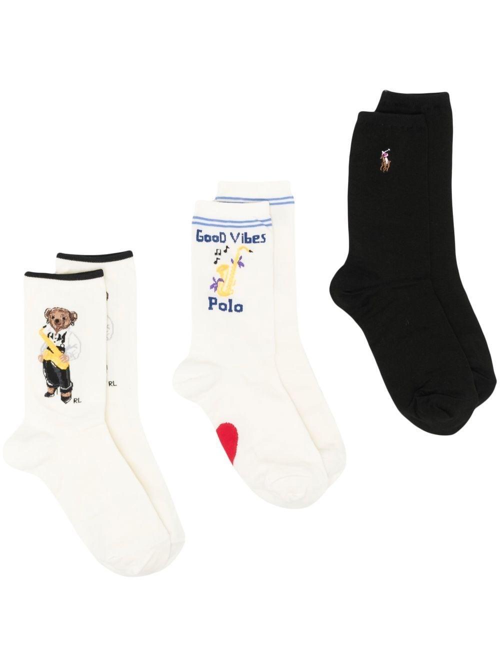 Polo Ralph Lauren Calzini Tux-bear Socks in Black | Lyst