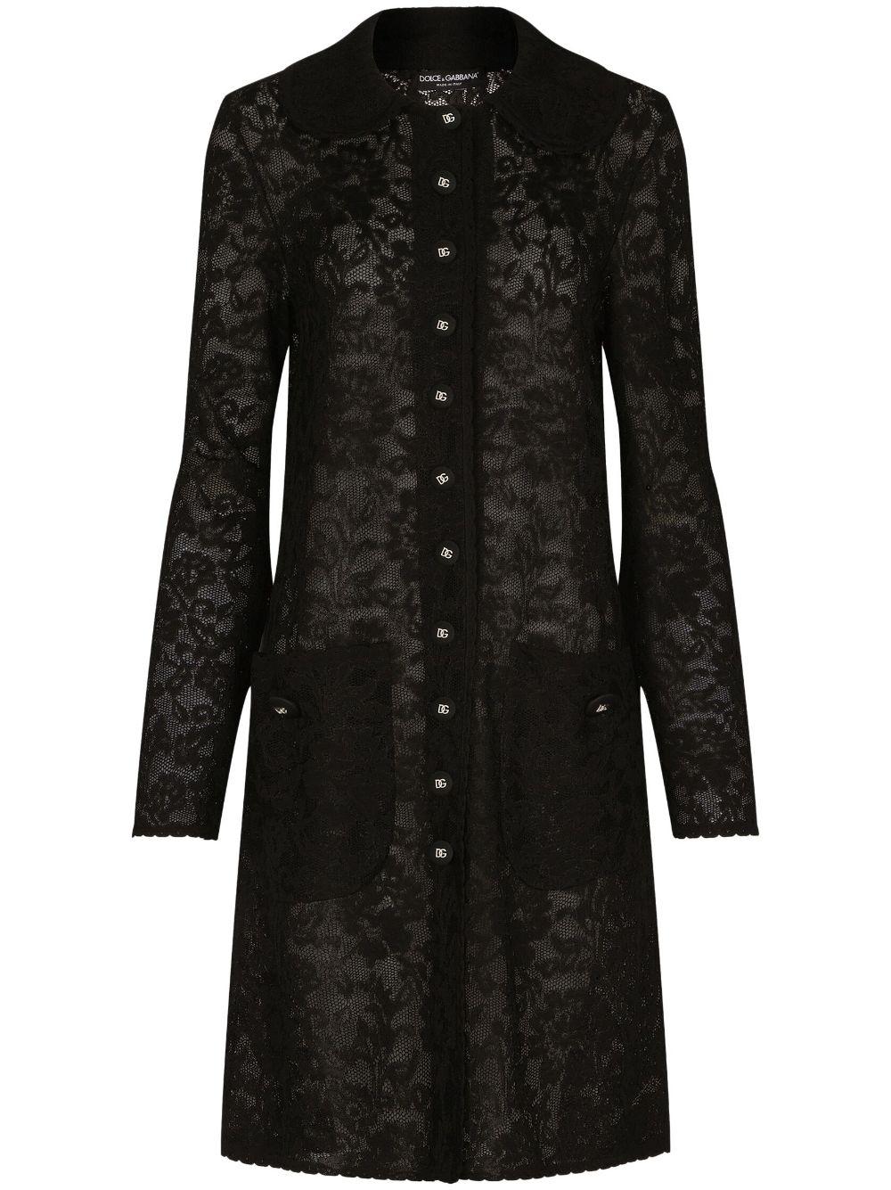 Dolce & Gabbana Lace-stitch Dg Jacket in Black | Lyst
