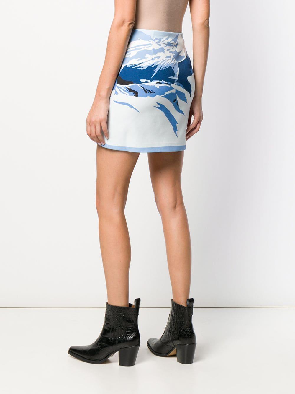 Pinko Synthetic Ski Print Skirt in Blue - Lyst