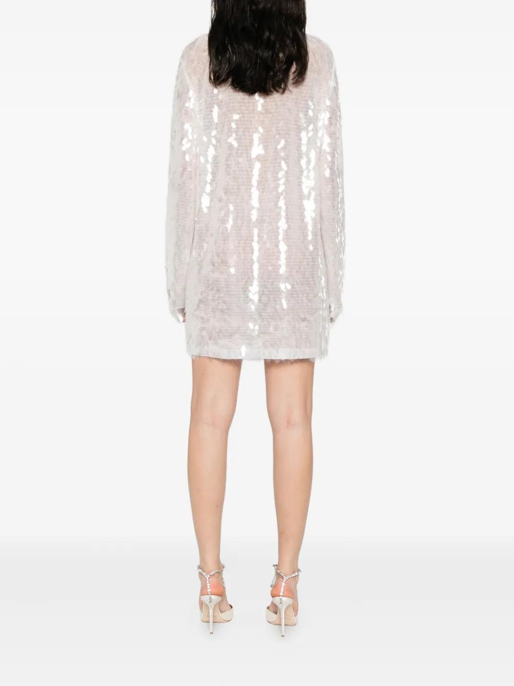 norma kamali white sequin dress Norma Kamali Sleeveless Long Swing Dress in Clear