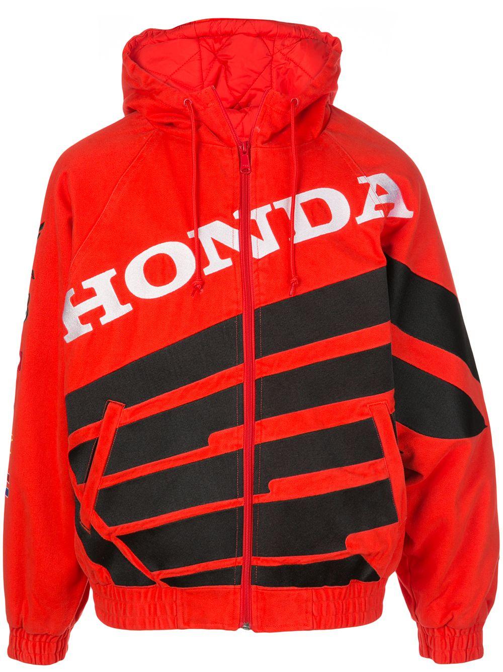 Supreme X Honda X Fox Racing Puffy Zip Up Jacket in Red for