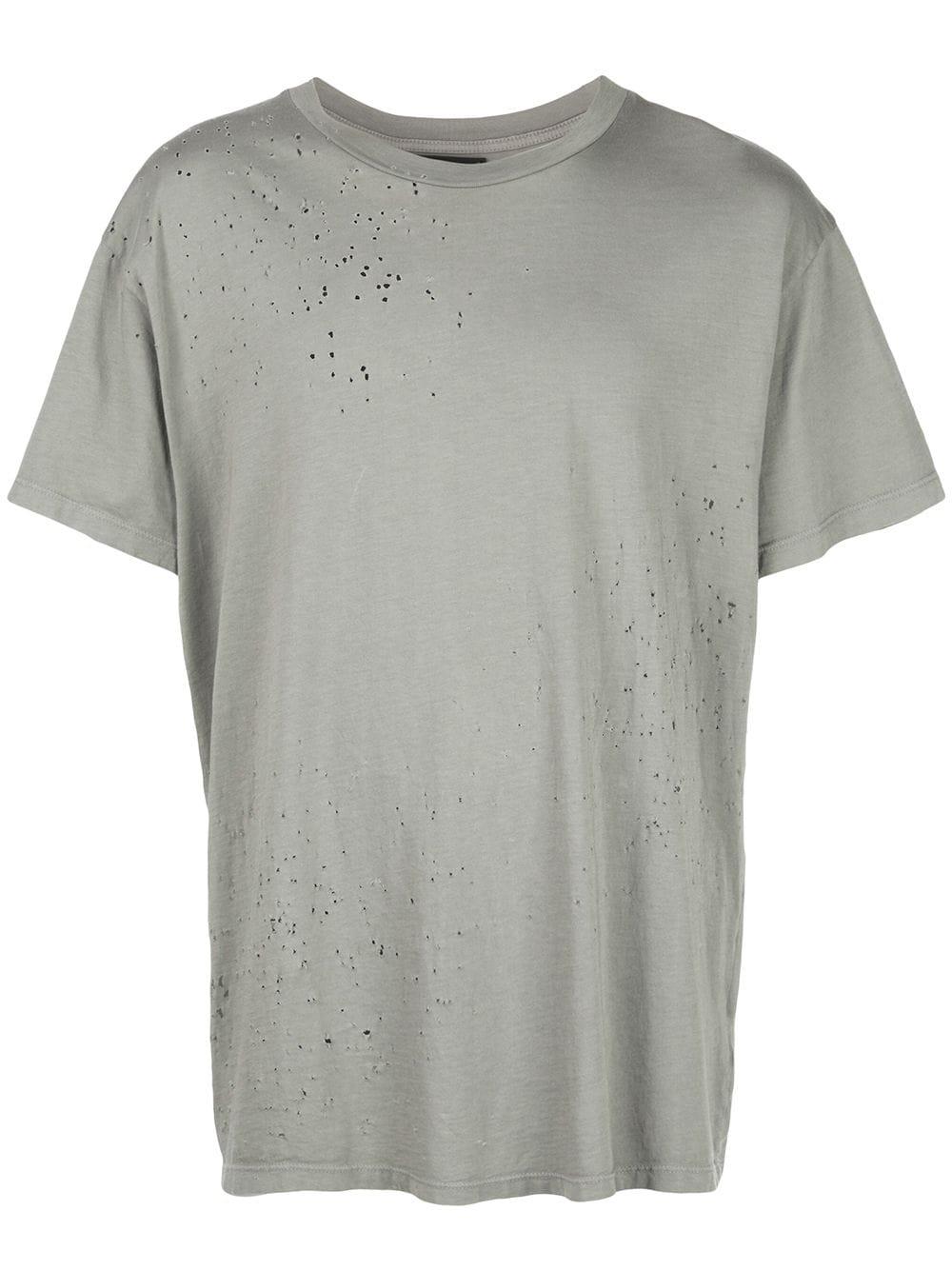 Amiri Cotton Distressed T-shirt in Grey (Gray) for Men - Lyst