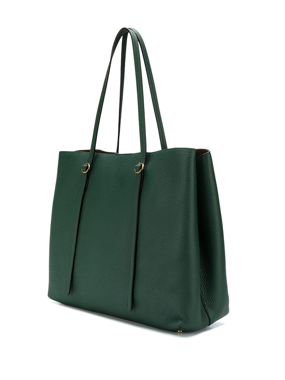 Polo Ralph Lauren Leather Logo Stamp Tote in Forest Green (Green) | Lyst