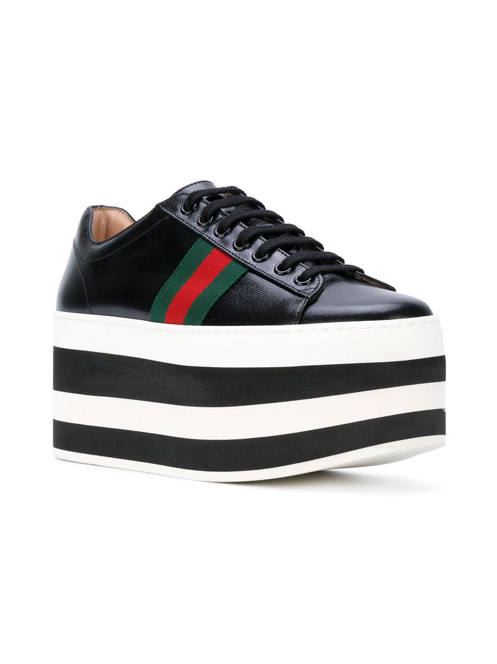 Gucci Leather Platform Sneakers in Black Lyst Canada
