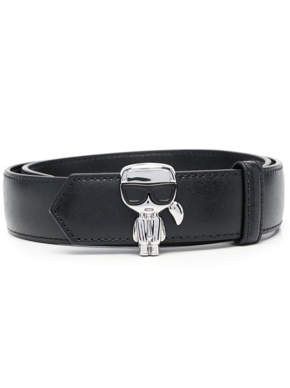 Karl Lagerfeld K/ikonik Leather Medium Belt in Black | Lyst