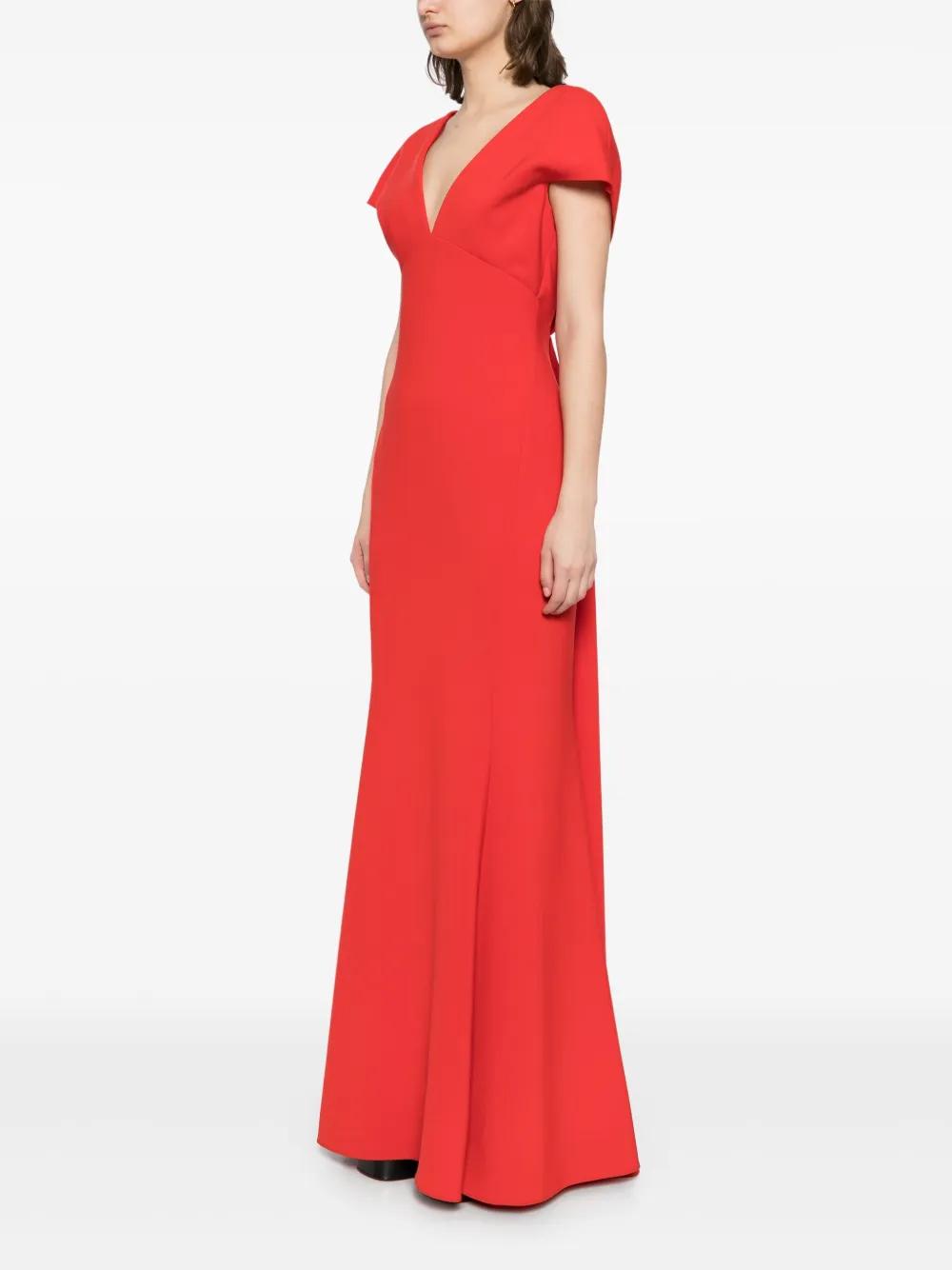 amsale faille v-neck fit-and-flare dress Faille Side Gather Dress Silk-white / 6