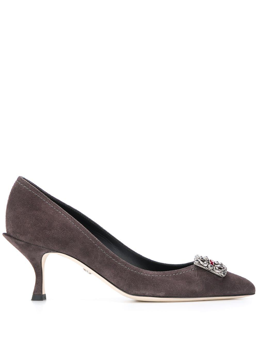 Dolce & Gabbana Suede Dg Amore Pumps in Grey (Gray) Lyst