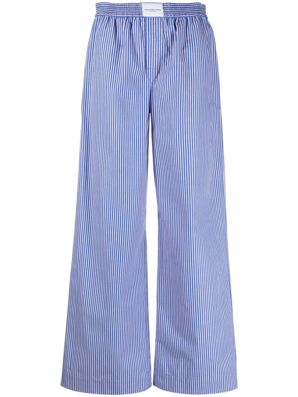 Alexander Wang Striped Wide leg Pajama Trousers in Blue Lyst Canada