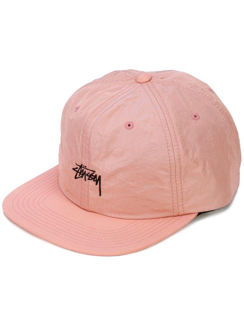 Stussy Stock Taslan Strapback Cap in Pink for Men | Lyst
