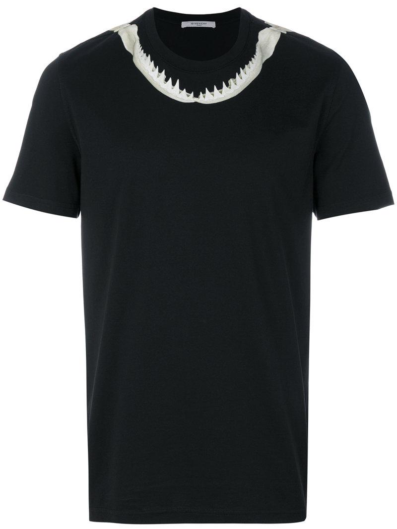 Givenchy Cuban-fit Shark Teeth T-shirt in Black for Men | Lyst