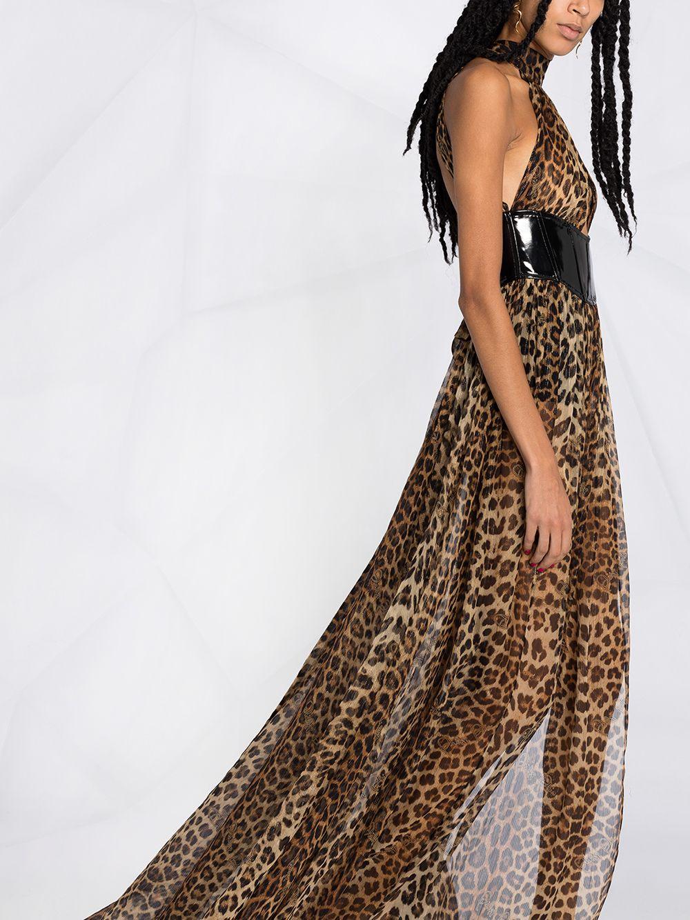 leopard halter dress
