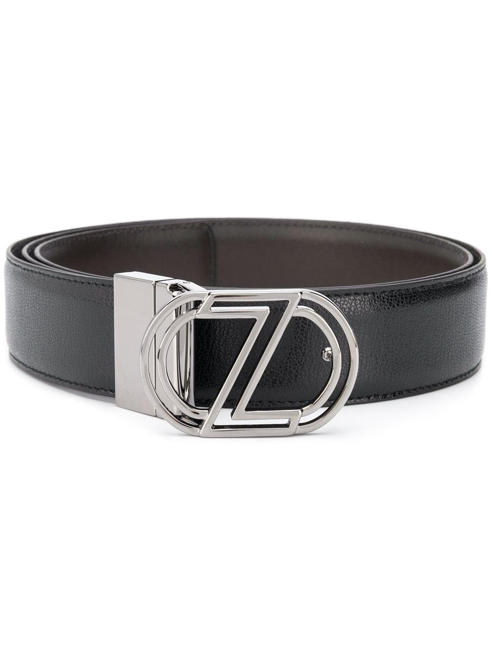 Z Zegna Logo Buckle Belt in Black for Men - Lyst