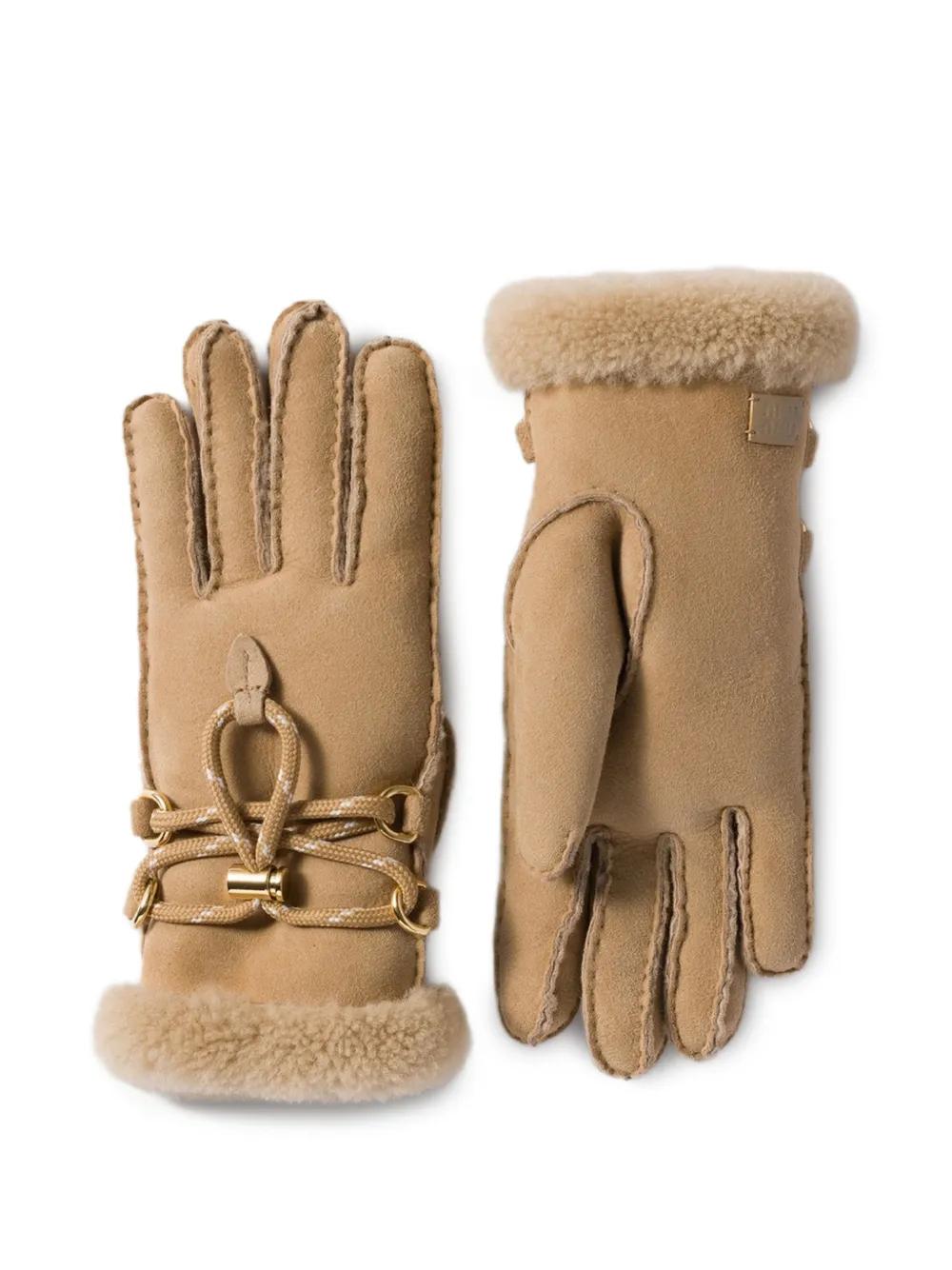 小物 Archive Miu Miu Mouton Gloves Brown Miu Miu Gloves for Women | Online Sale up to 46% off | Lyst