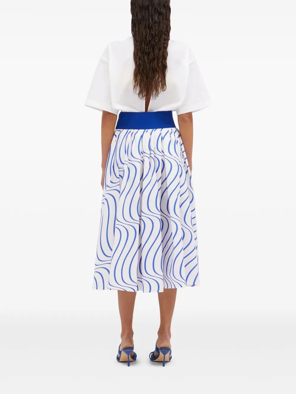 MSGM Gonna Floral Mesh Ruffled Skirt