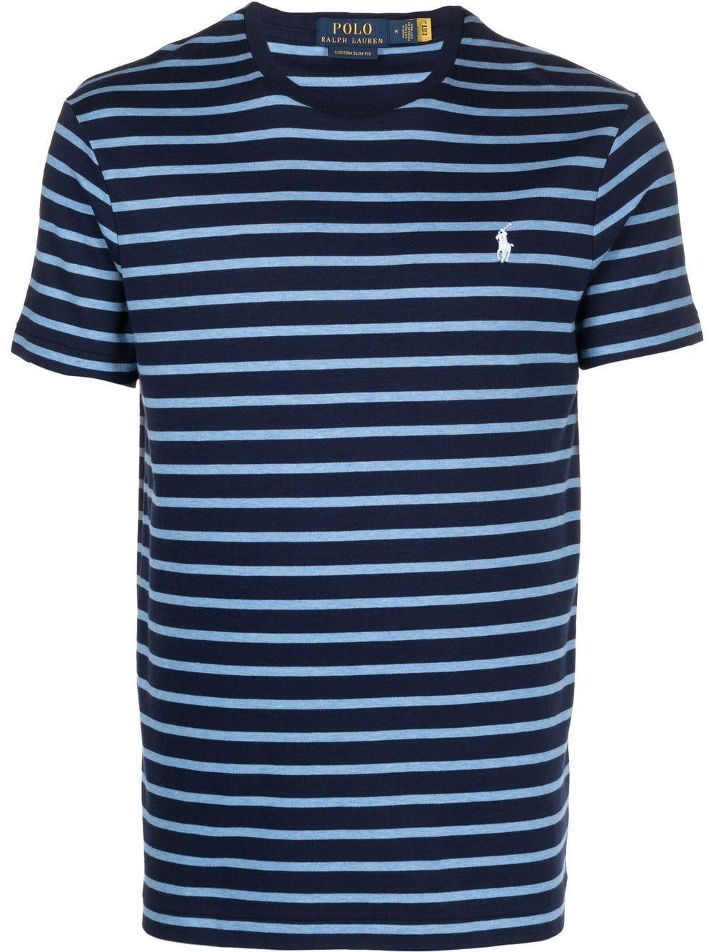Polo Ralph Lauren Striped Short-sleeve T-shirt in Blue for Men | Lyst