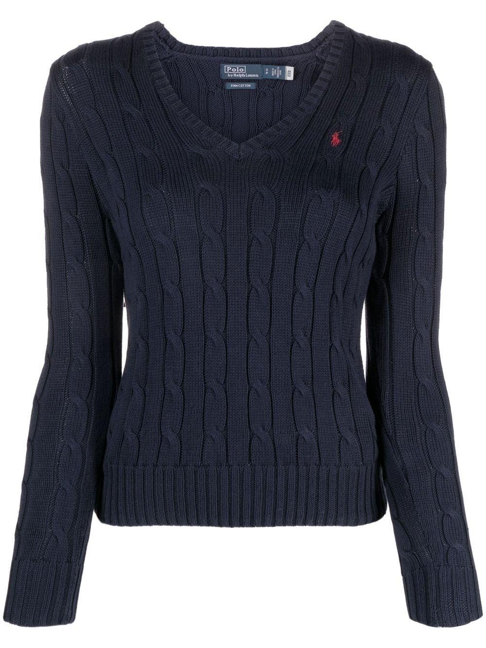 Polo Ralph Lauren Polo Pony Cable-knit Jumper in Blue | Lyst