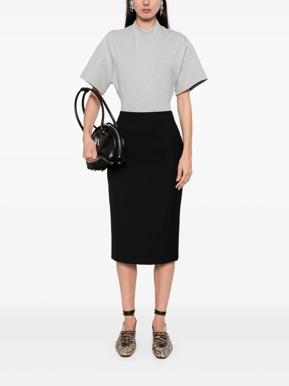 McQueen Wool Midi Skirt in Black | Lyst