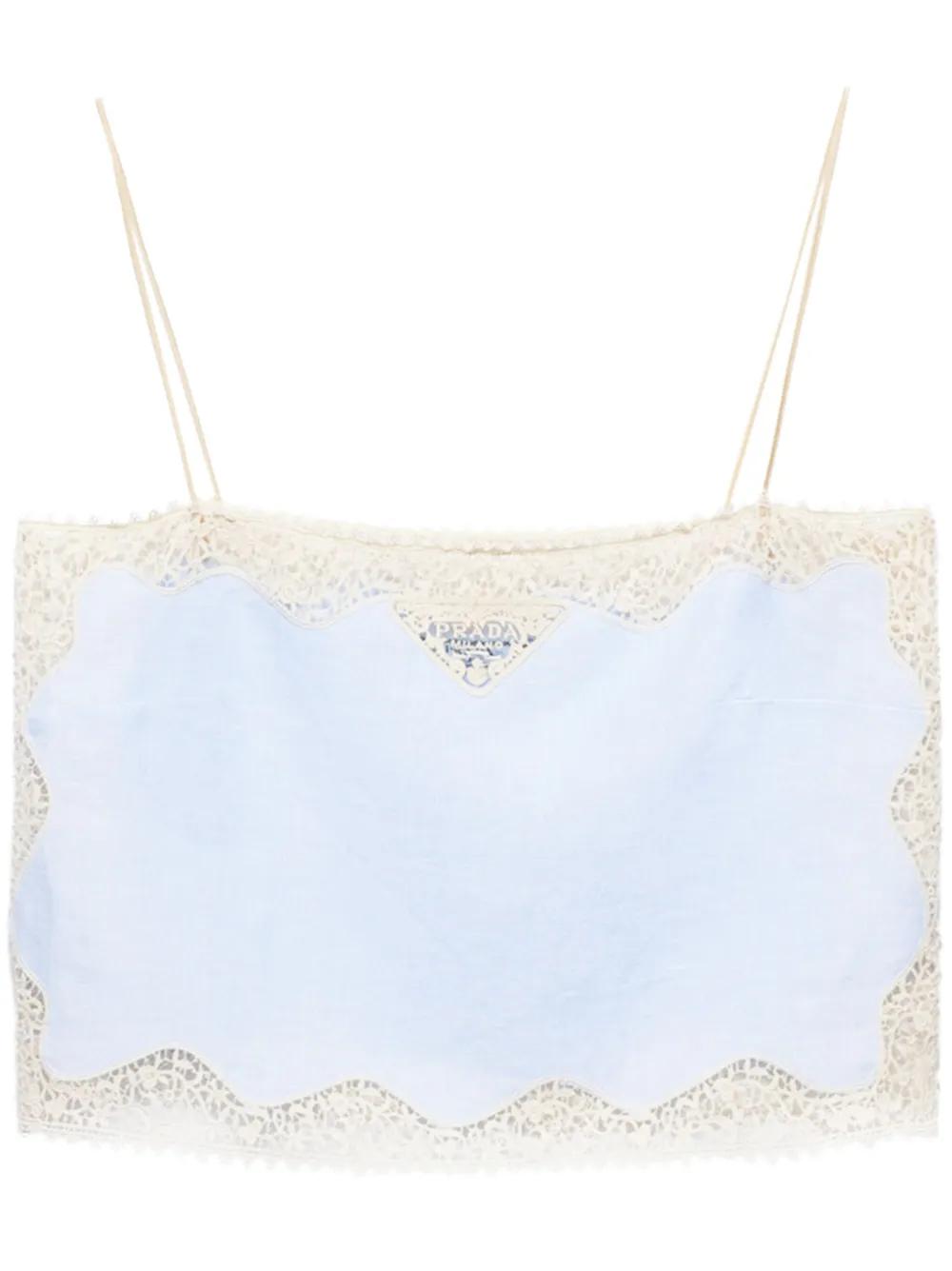 prada-blue-Lace-Trimmed-Linen-