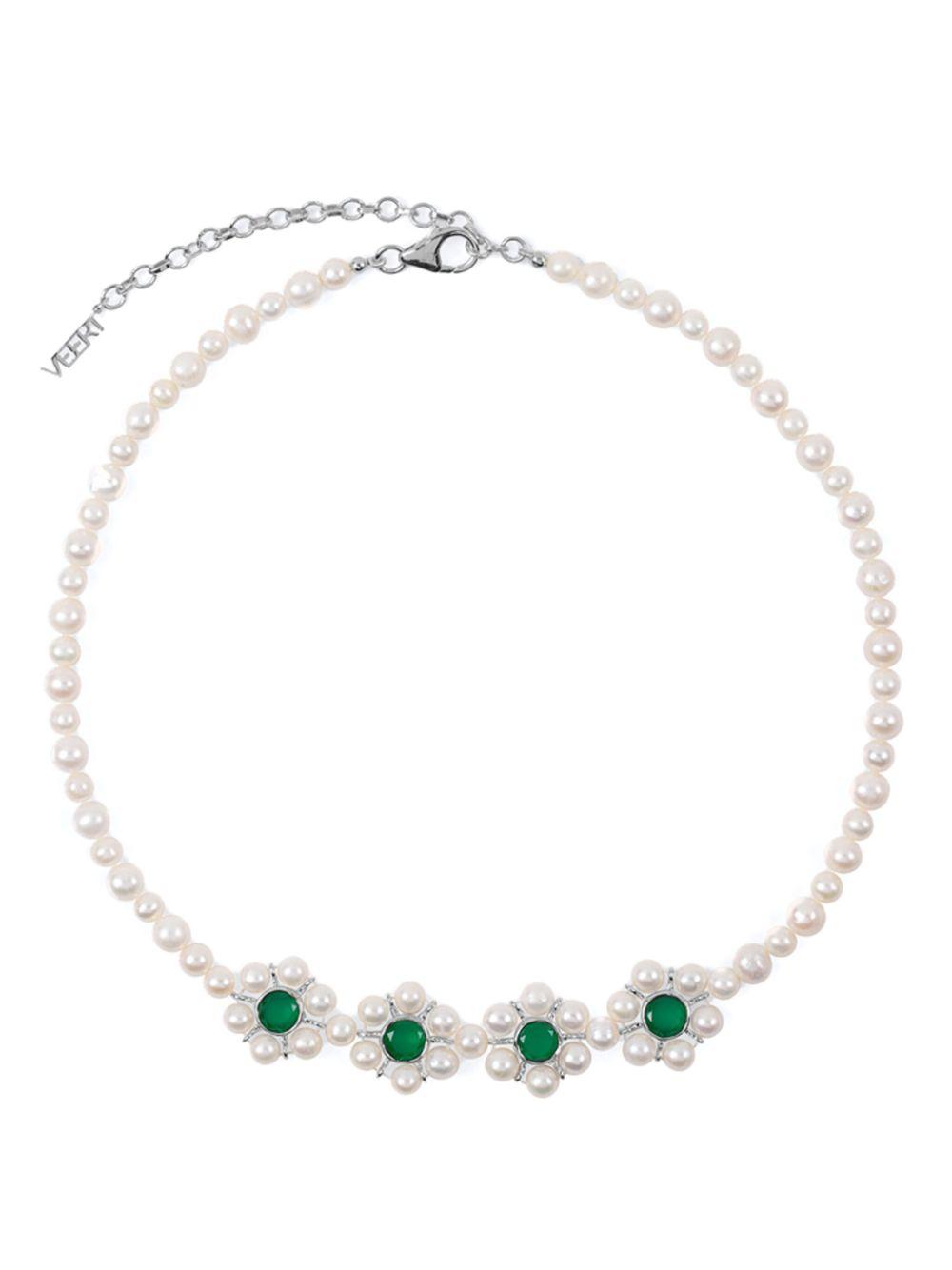 Veert メンズ ホワイト Four Flower Pearl ネックレス ネックレス