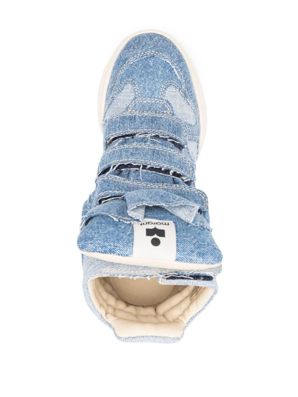 Isabel Marant Baskets Montantes Compensées En Daim Et Cuir Bleu Roi Bekett  792884