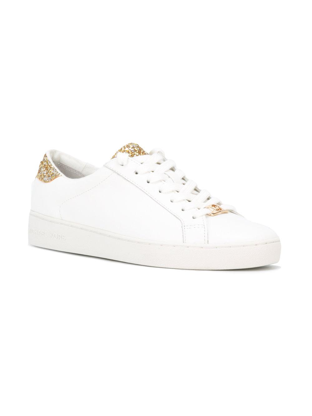 Michael Kors Glitter Detail Sneakers in White | Lyst