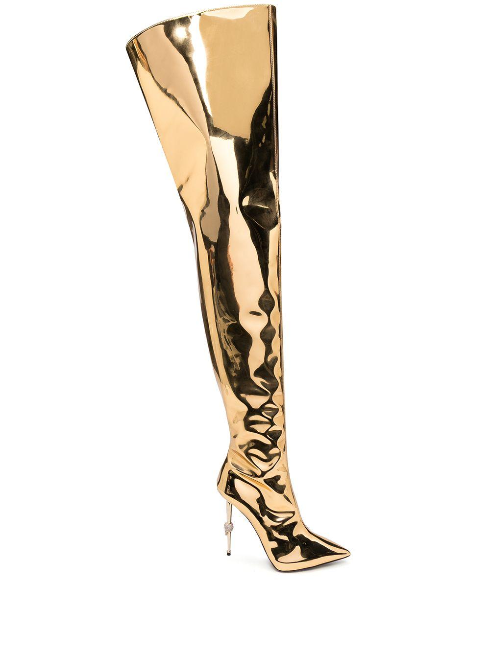 Philipp Plein Leather Metallic Thigh 