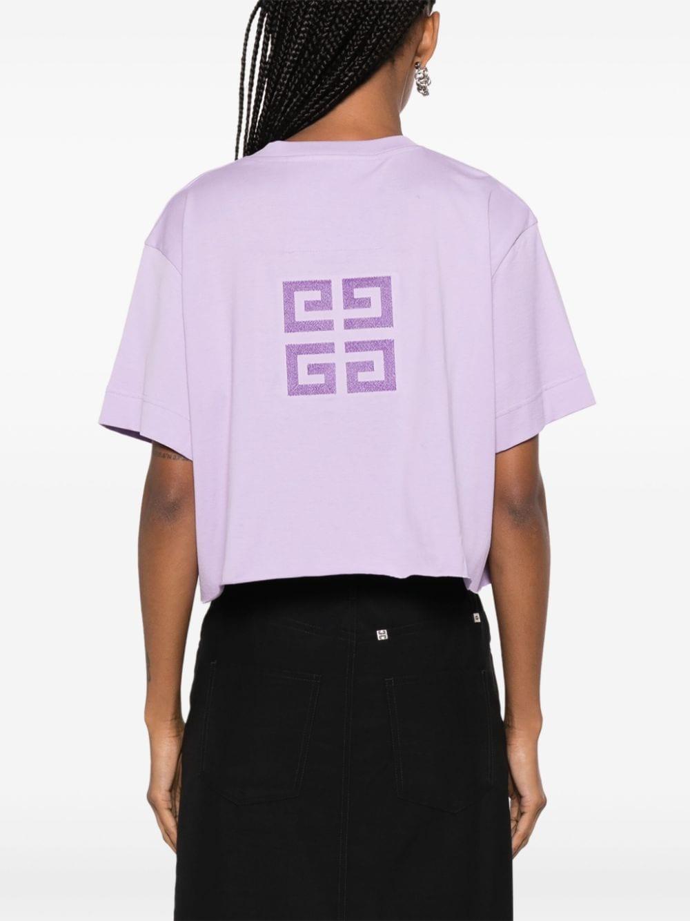 Givenchy Logo Cotton Cropped T-Shirt in Purple | Lyst