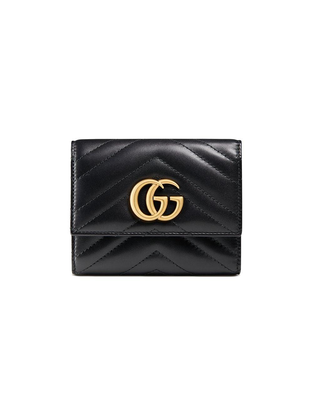 Gucci GG Marmont Matelassé Wallet in Black | Lyst