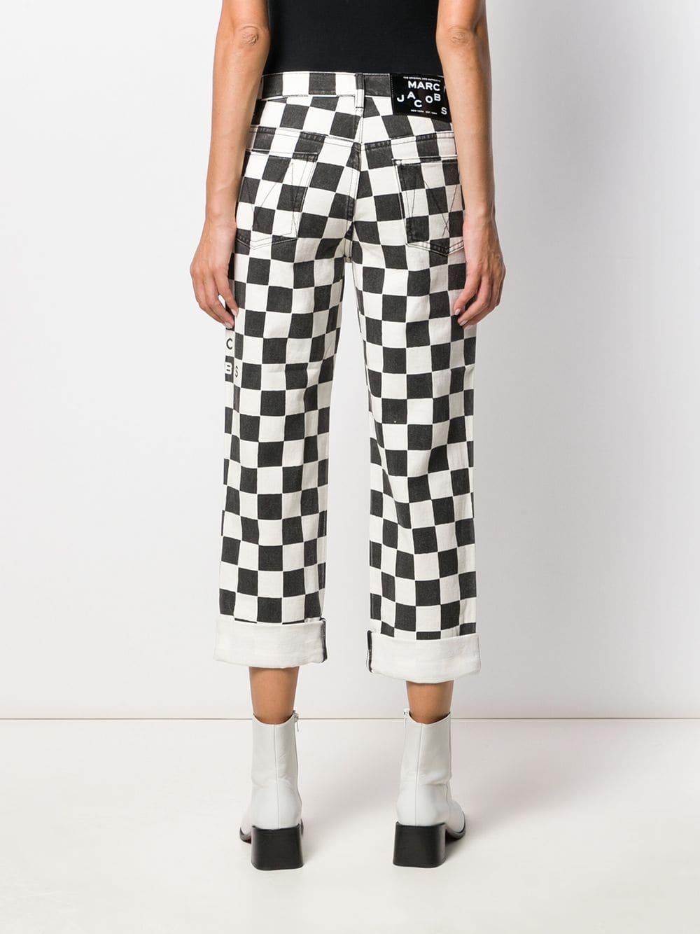 Marc Jacobs Checkered Straight-leg Jeans in Black | Lyst