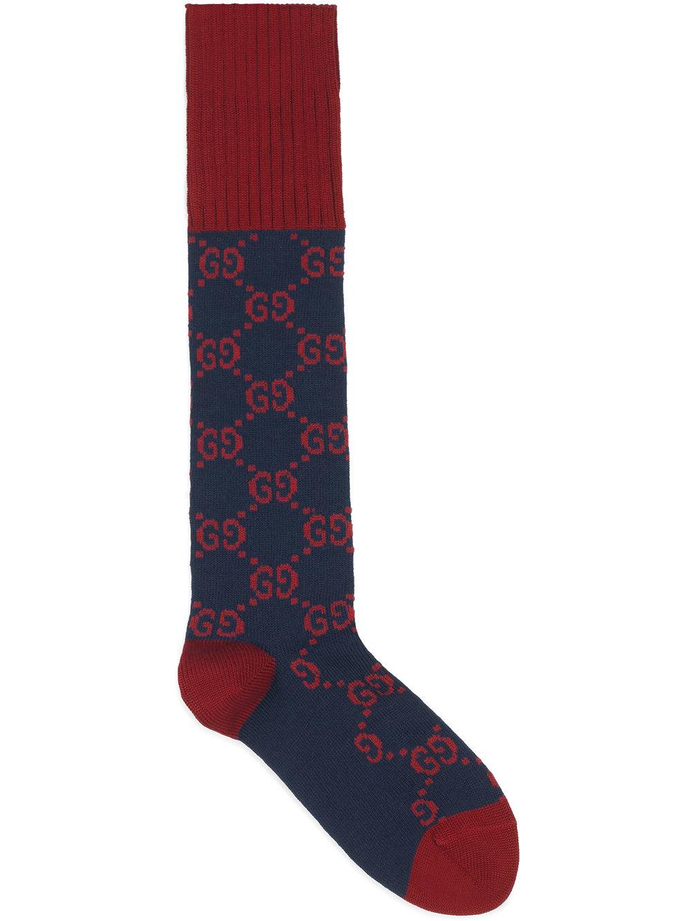 Gucci Synthetic Interlocking G Cotton Socks in Navy (Blue) for Men