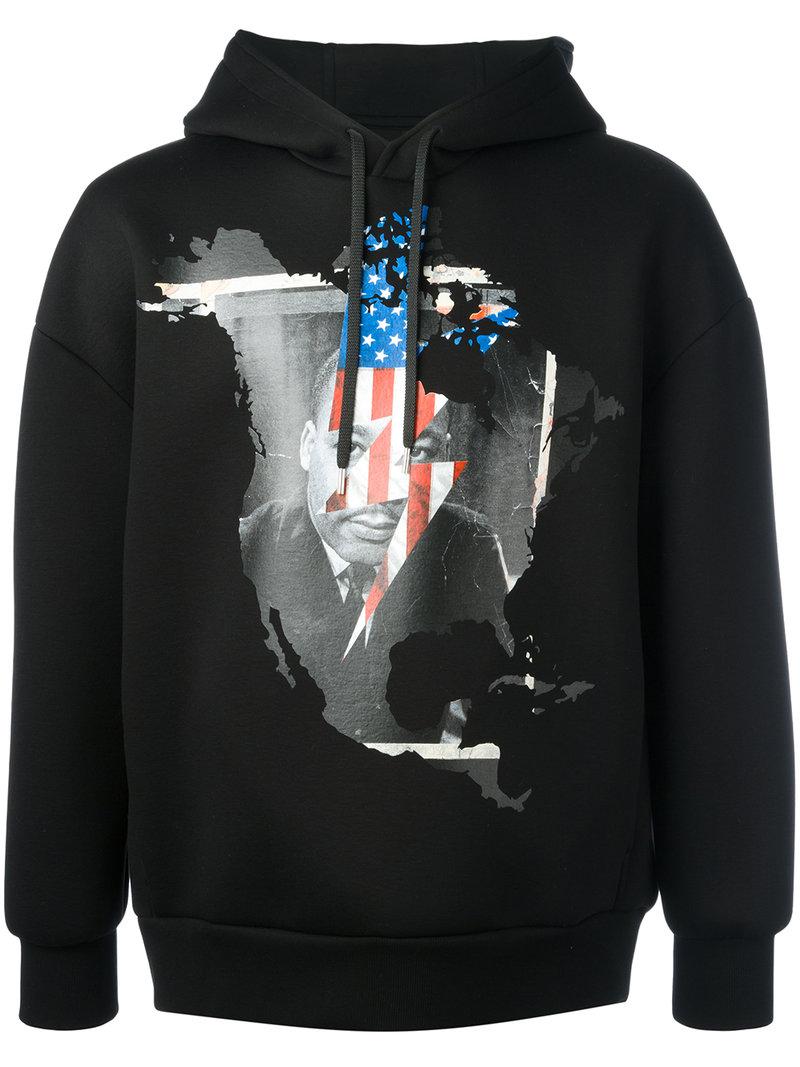 Neil Barrett Synthetic Martin Luther King Hoodie in Black for Men - Lyst