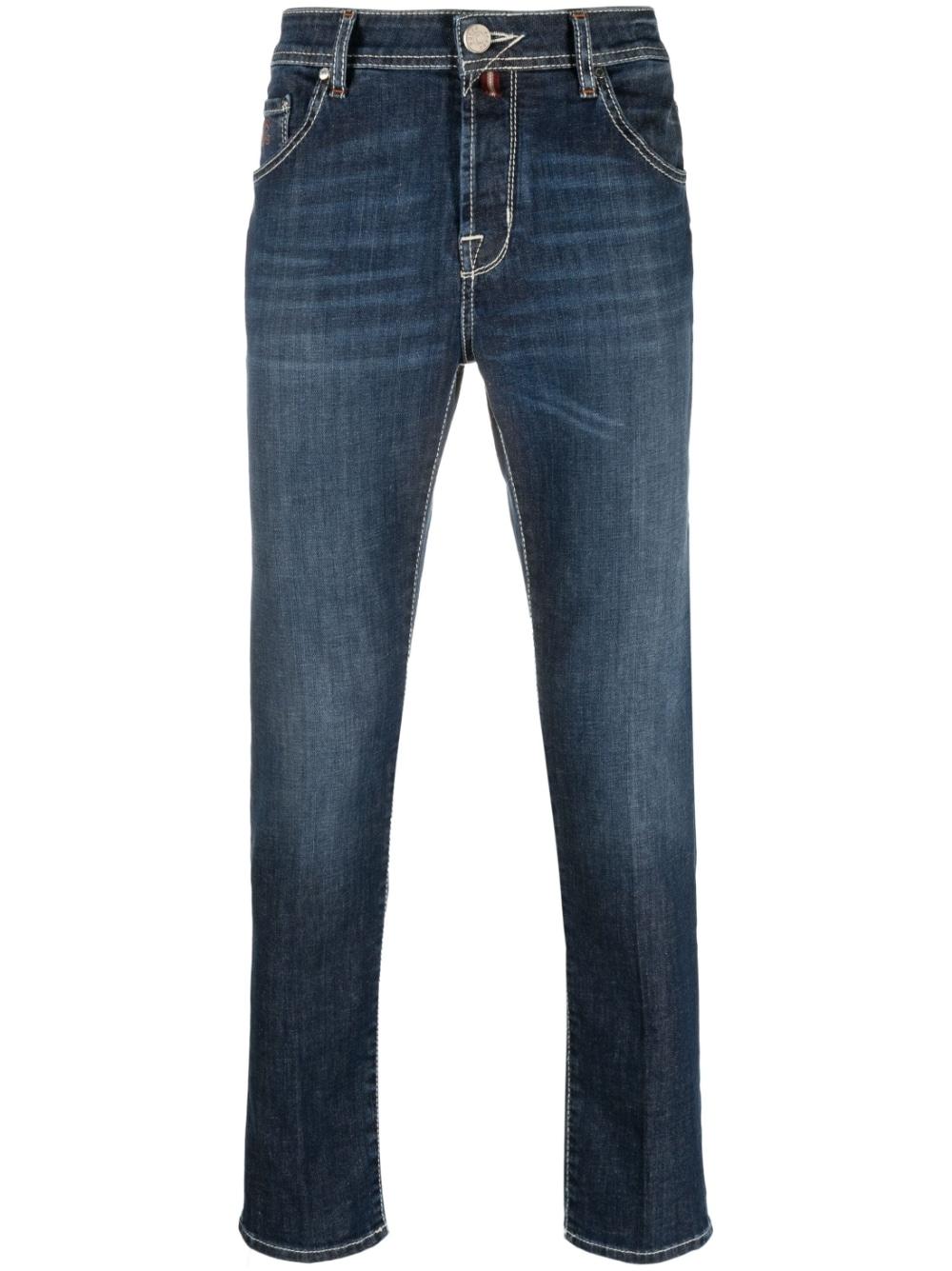 Jacob Cohen Scott Cropped Carrot Fit Denim Jeans in Blue for Men | Lyst