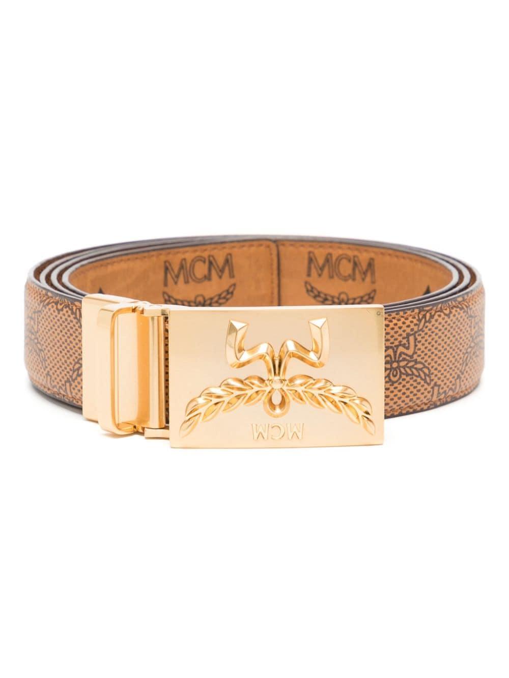 Mcm top leather belt