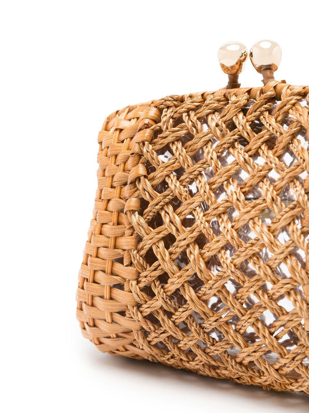 Serpui Blair Woven-wicker Clutch Bag in Natural