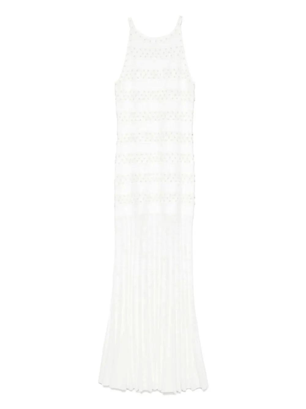 Sandro Pearl-Embellished Maxi Dress in White | Lyst UK
