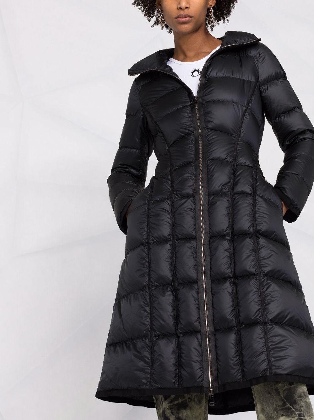 Moncler Long-sleeve Padded Coat in Black | Lyst