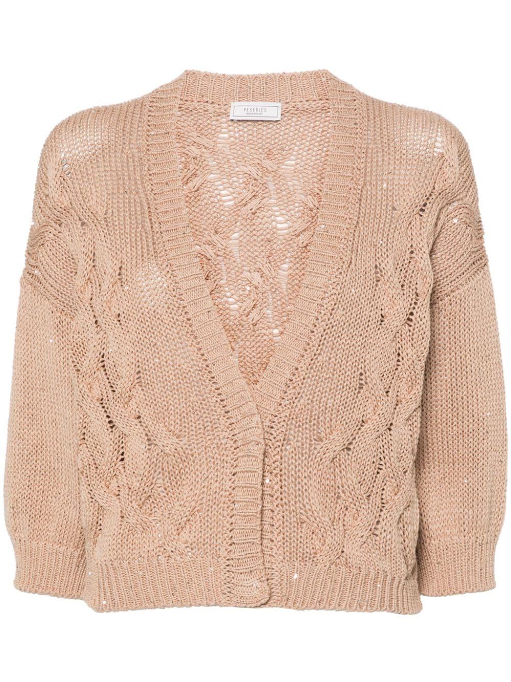 Peserico sequin-embellished knit jumper - Blue