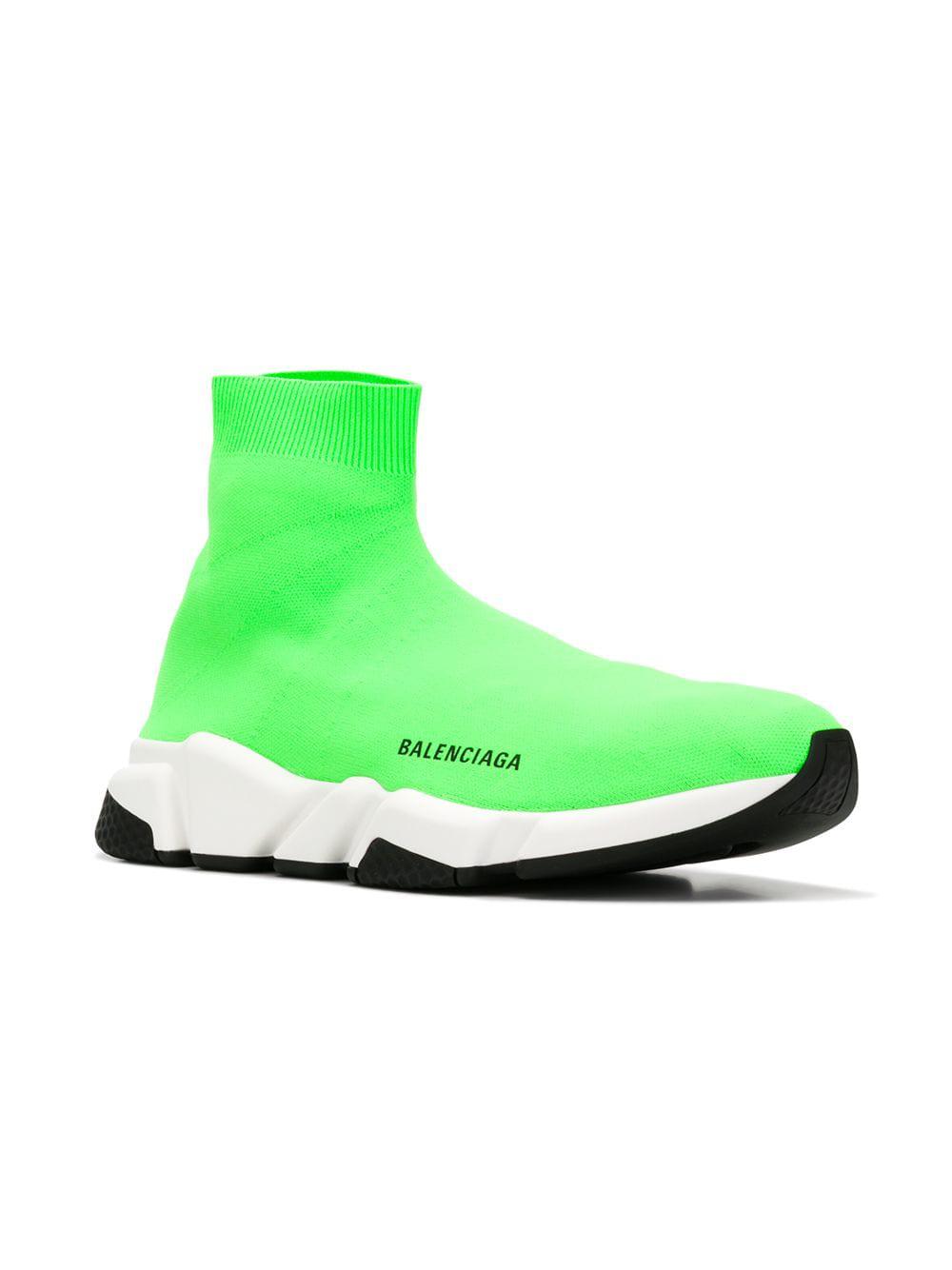 Balenciaga Synthetic Men's Speed Mid-top Trainer Sock Sneakers in Green for  Men | Lyst
