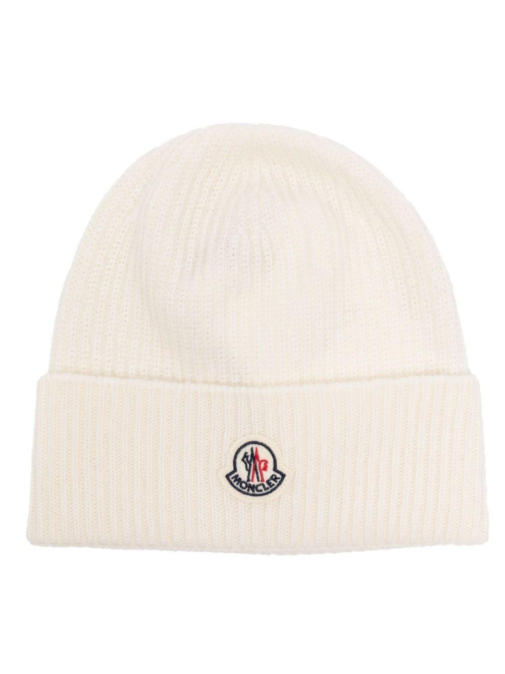 Moncler Cashmere Blend Beanie in Natural for Men | Lyst