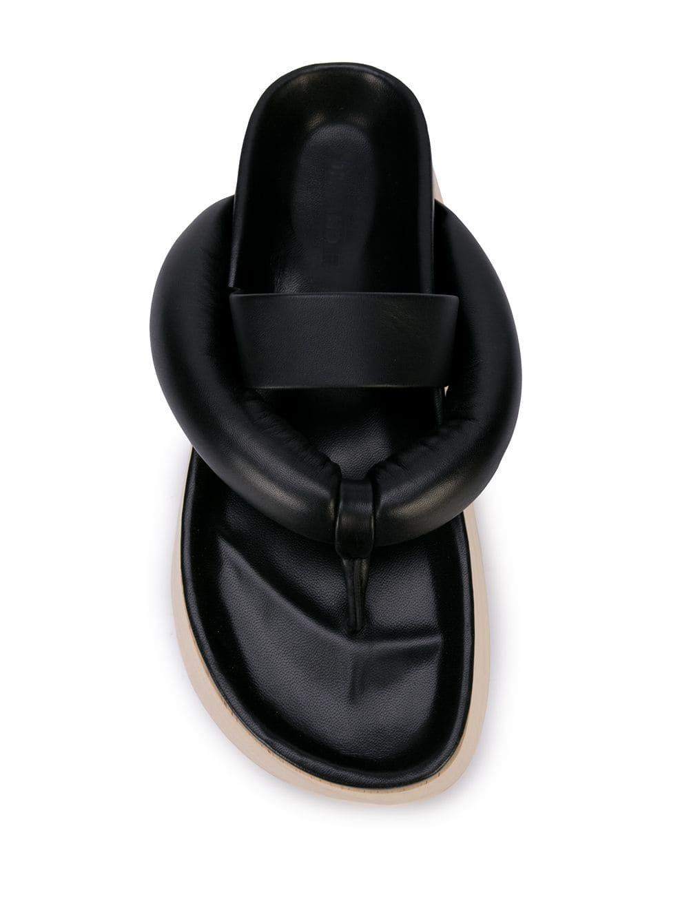 Jil Sander Leather Platform Sandals in Black | Lyst