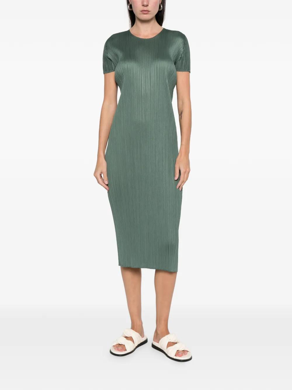 pleats please green dress Pleats Please by Issey Miyake Sleeveless Dress