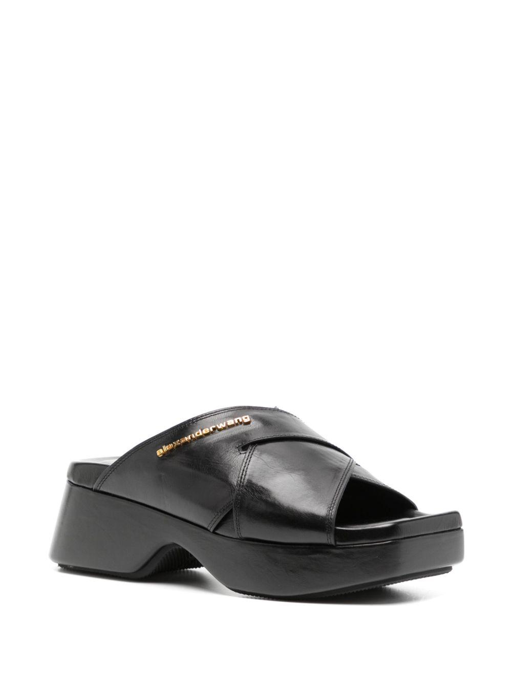 Alexander Wang Float Criss-Cross Platform Sandal in Black | Lyst