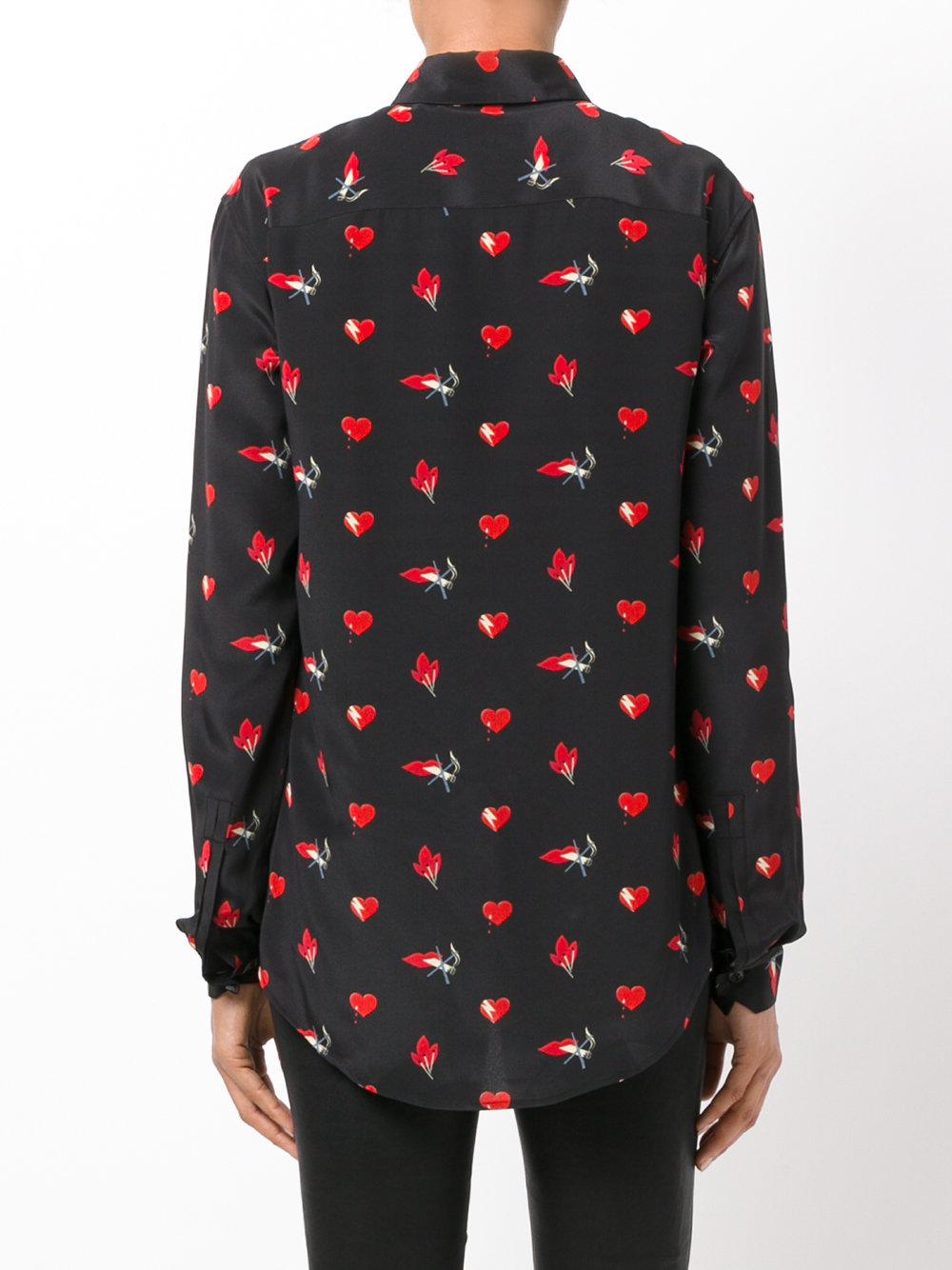 Smoking Lips Heart Print Shirt