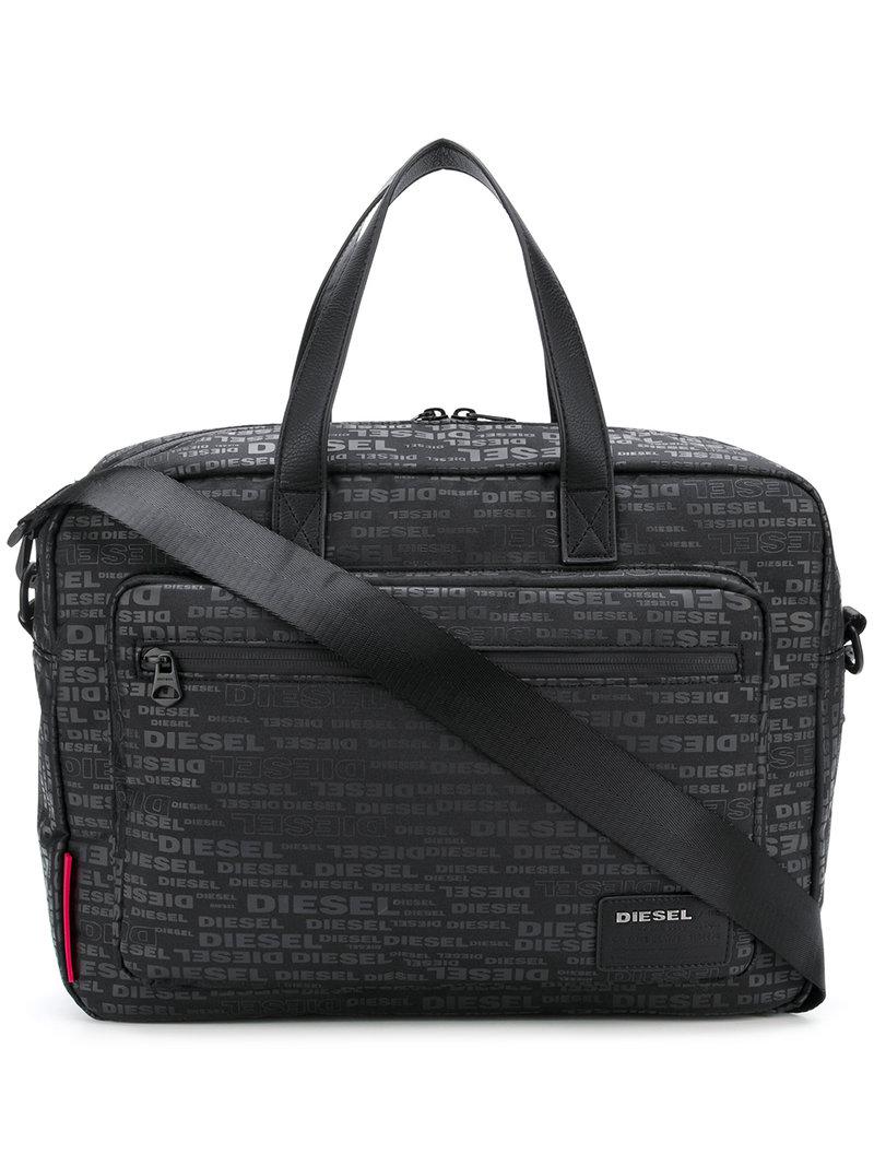 DIESEL Logo Laptop Bag in Black for Men - Lyst
