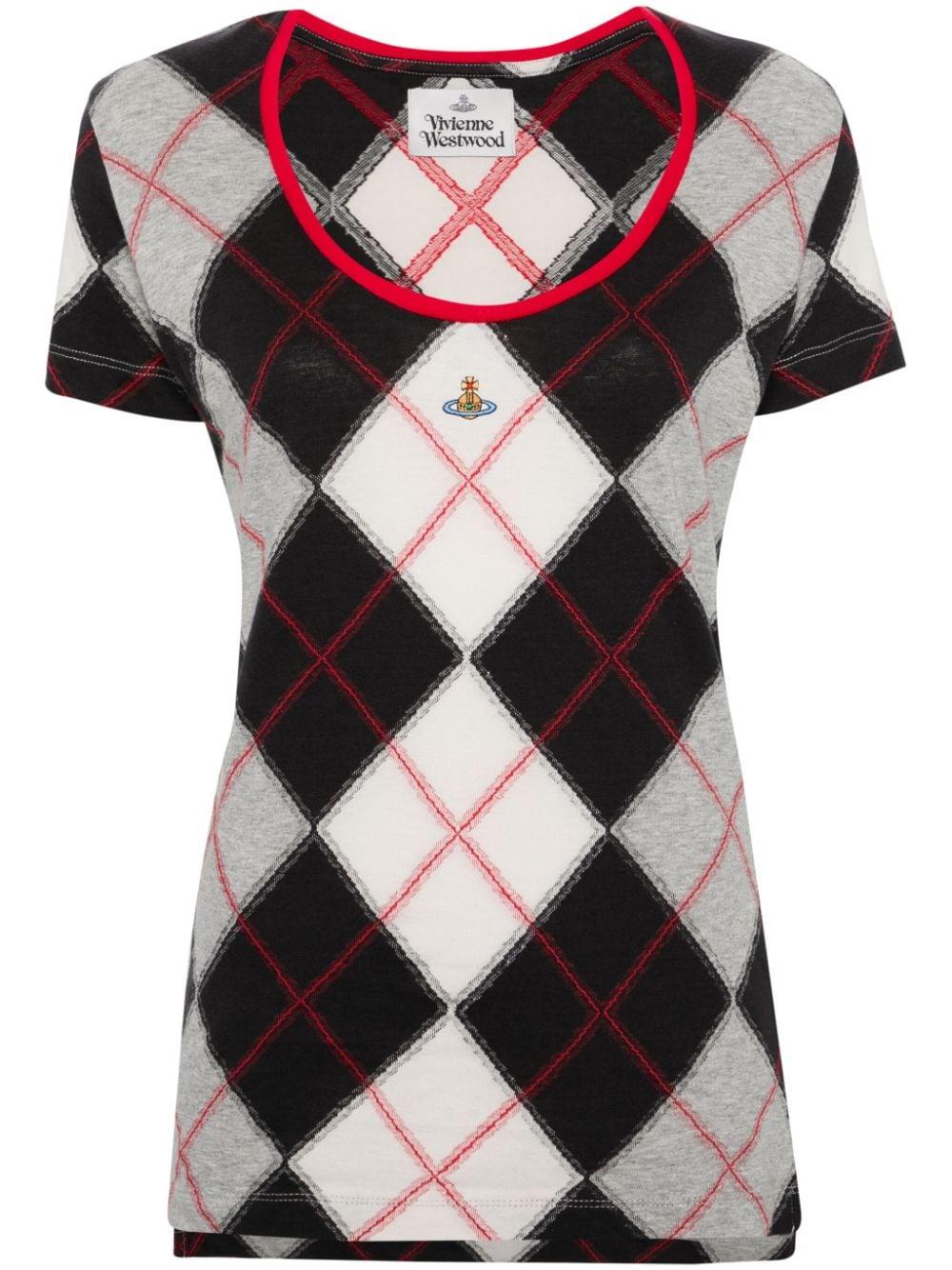 Vivienne Westwood Lollo Argyle-pattern T-shirt in Black | Lyst