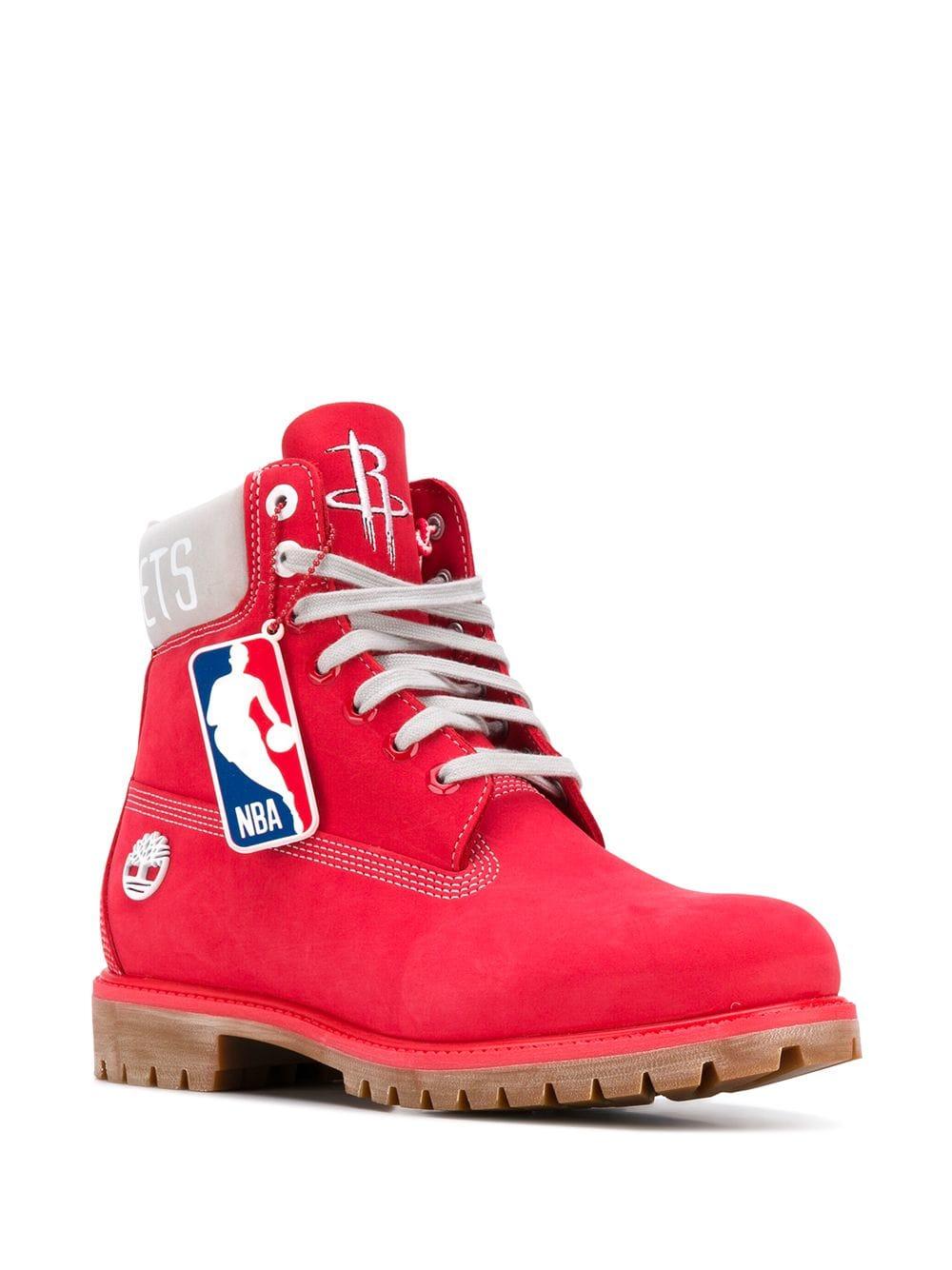 Botas NBA Timberland de Cuero de color Rojo para hombre | Lyst