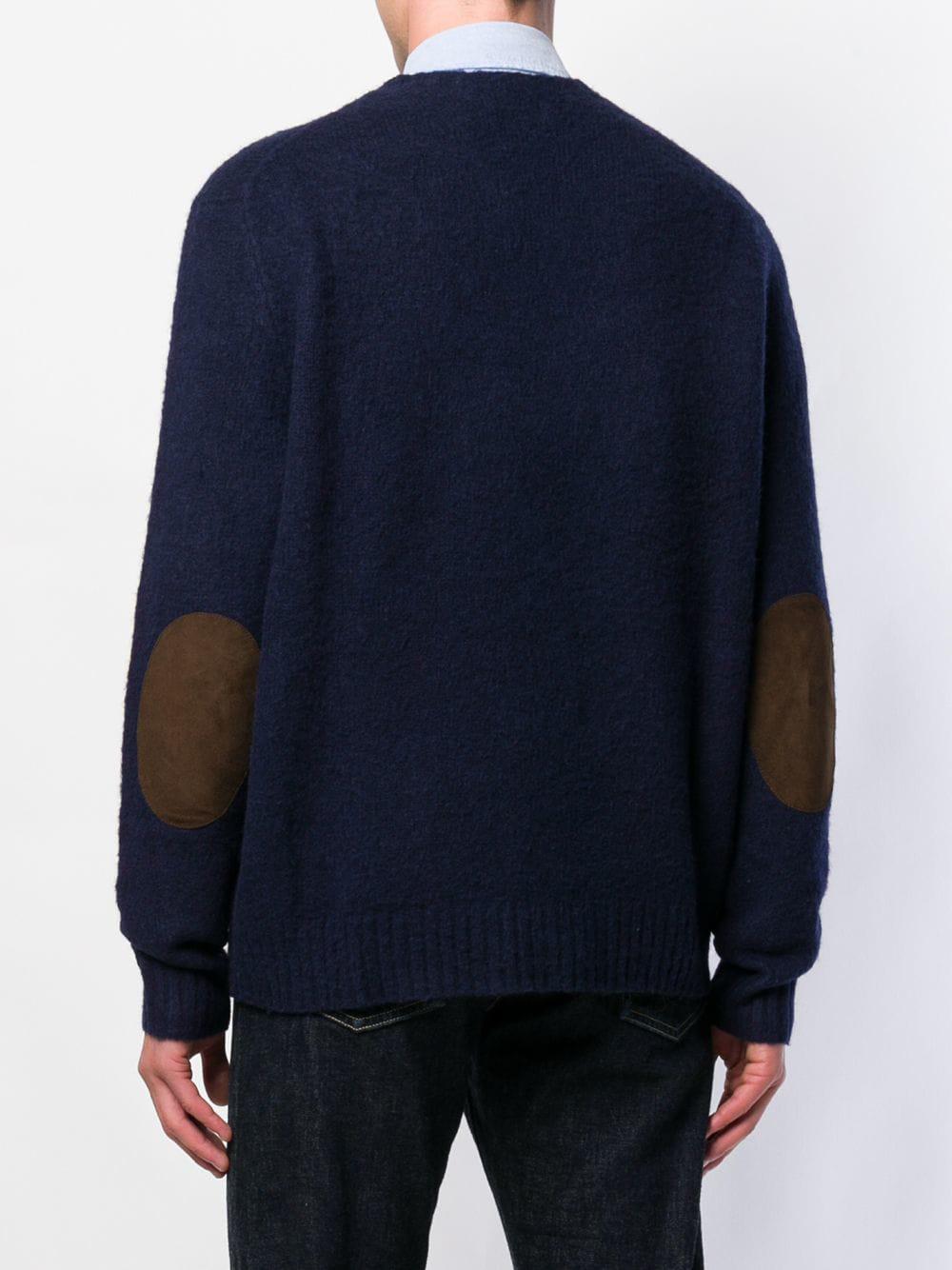 Polo Ralph Lauren Elbow Patch Sweater in Blue for Men | Lyst